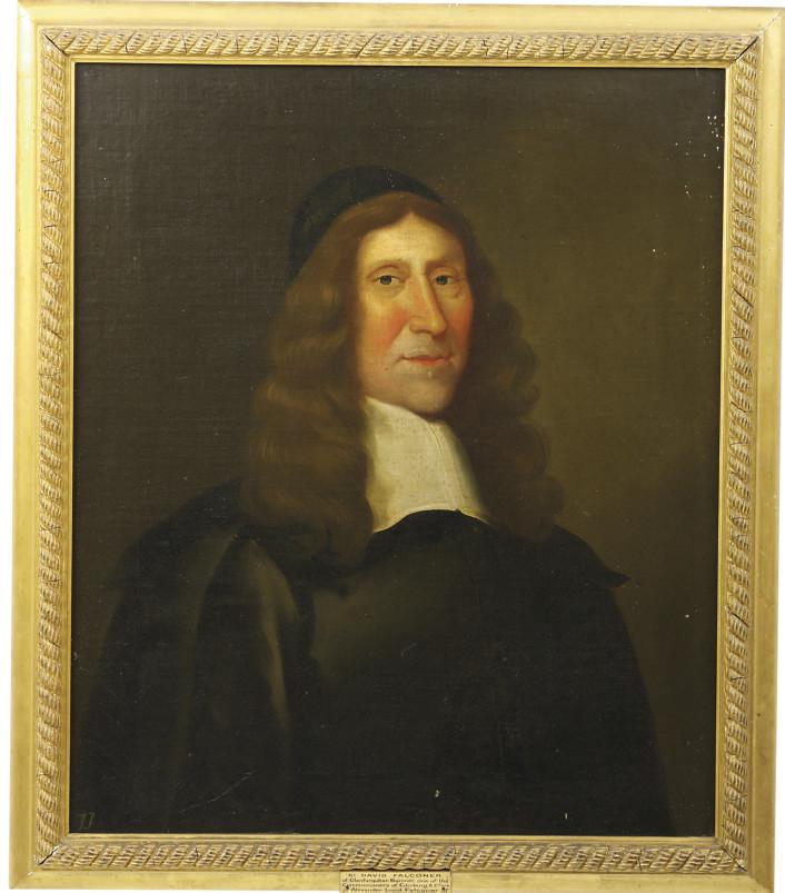 William Robertson - Portrait of Sir David Falconer, Lord Newton (d.1685), half-length, in a black coat with a white collar