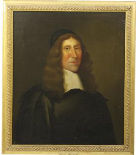 William Robertson - Portrait of Sir David Falconer, Lord Newton (d.1685), half-length, in a black coat with a white collar
