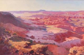 William Robinson Leigh - Arizona Badlands, Petrified Forest 20 x 30 in. framed 30 1/2 x 40 1/2 in.