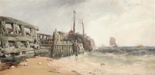 William Roxby Beverley - The old wooden pier, Newhaven, East Sussex