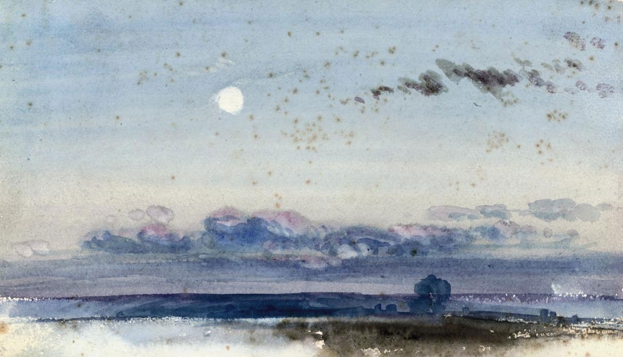 William Roxby Beverly - Summer evening at dusk (illustrated); and Cloud study