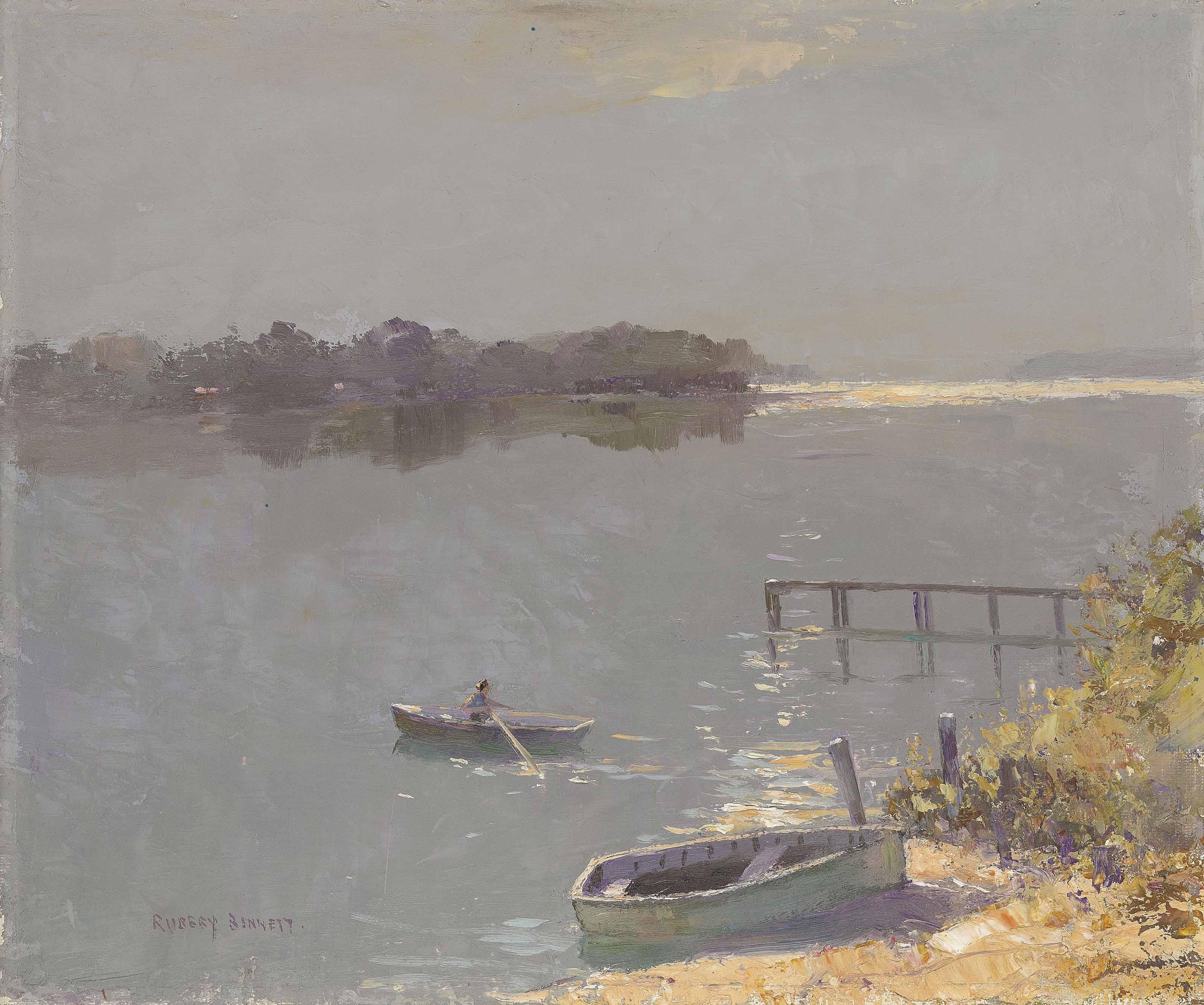 William Rubery Bennett - Sunlit Coastal Scene