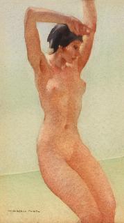 William Russell Flint - Model for a mermaid