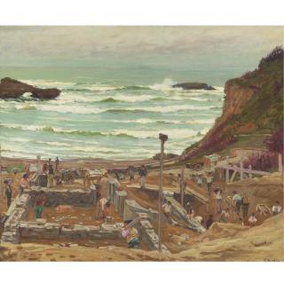 William S. Horton - Work On The Beach, Biarritz