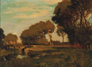 William S. Robinson - Autumn landscape with stream