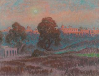 William Samuel Horton - A sunset view in India, thought to depict the Red Fort in Delhi