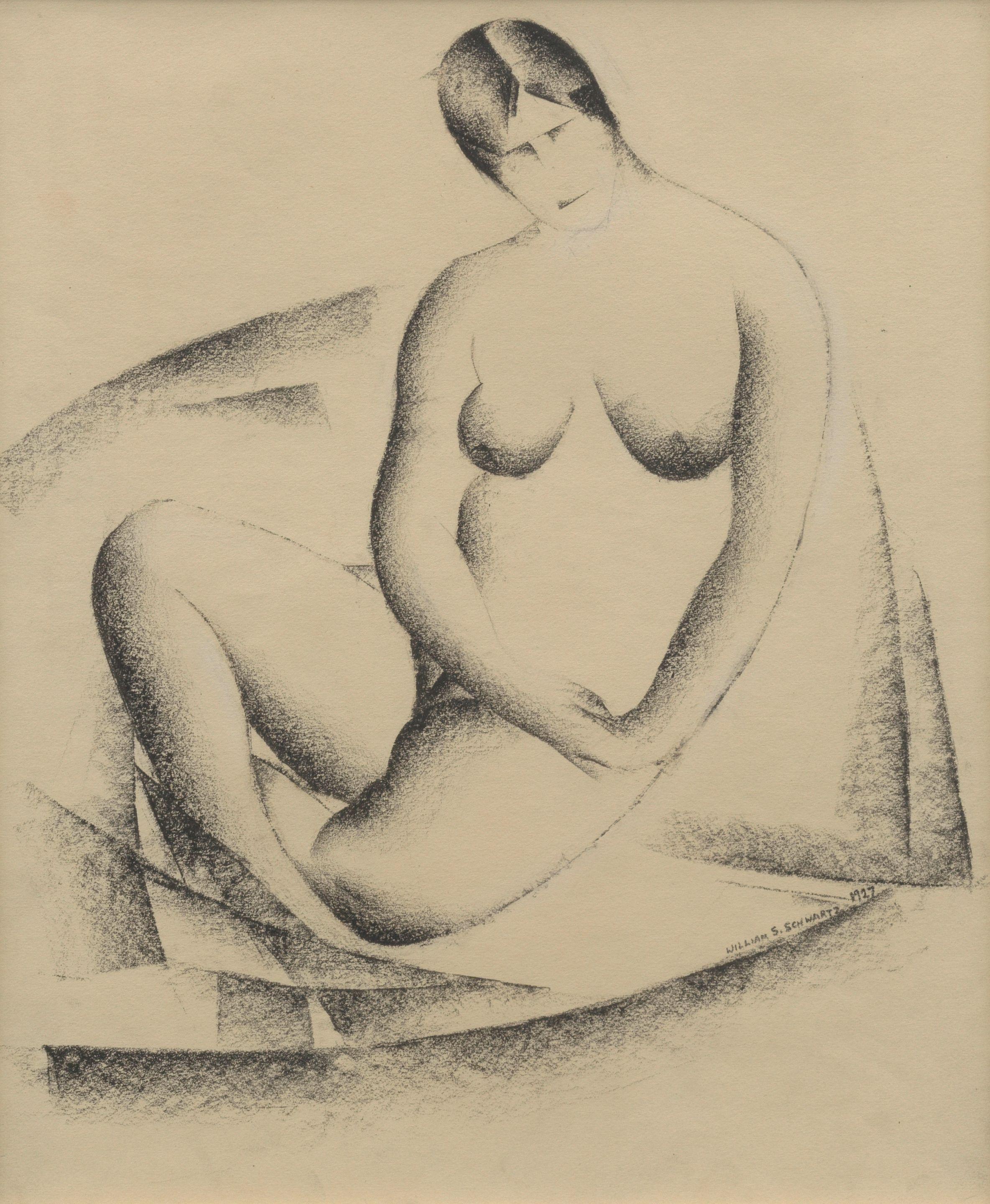 William Samuel Schwartz - Seated Female Nude