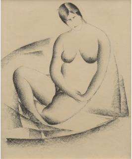 William Samuel Schwartz - Seated Female Nude