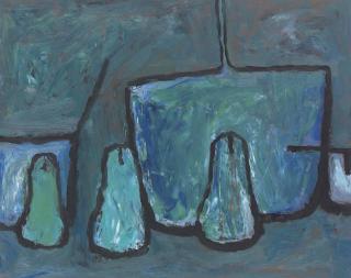 William Scott, R.A. - Blue Pot and Three Pears