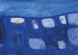 William Scott, R.A. - Blue Still Life