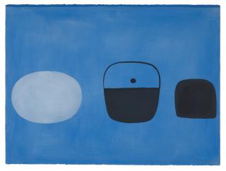 William Scott, R.A. - Bowl with Lid on Blue