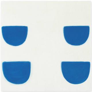 William Scott, R.A. - Four Forms, Blue on White