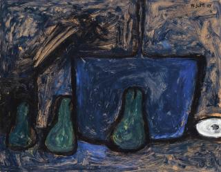 William Scott, R.A. - Green Pears and Blue Pot