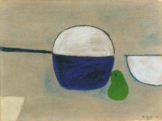 William Scott, R.A. - Pan And Pear, Blue Theme