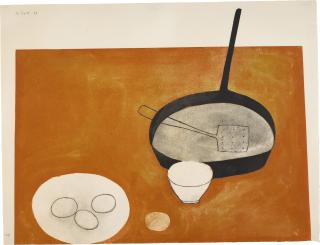 William Scott R.A. - Still Life With Frying Pan And Eggs