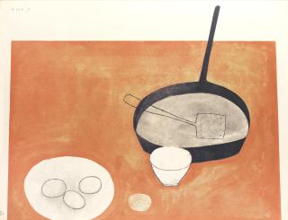 William Scott R.A. - Still Life with Frying Pan and Eggs