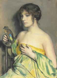 William Sergeant Kendall - Woman with Parrot