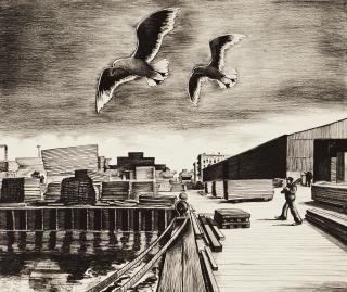 William Sharp - Gulls and Pier