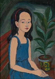 William Sharp - Seated Girl in Blue