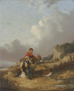 William Shayer, Sen. - Fisherfolk On The Beach