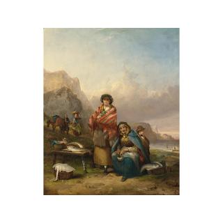 William Shayer Snr. - Fisherwomen Selling The Catch