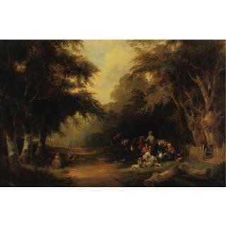 William Shayer Snr. - Travelers Stopping For The Night