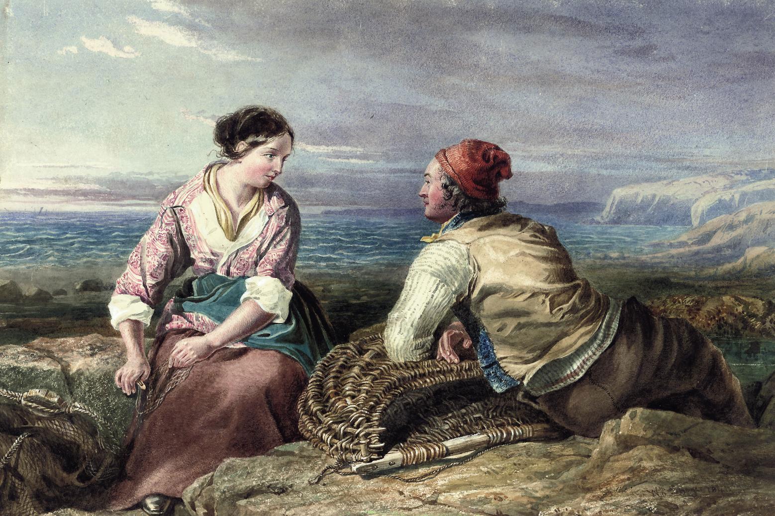 William Shayer - A coastal courtship