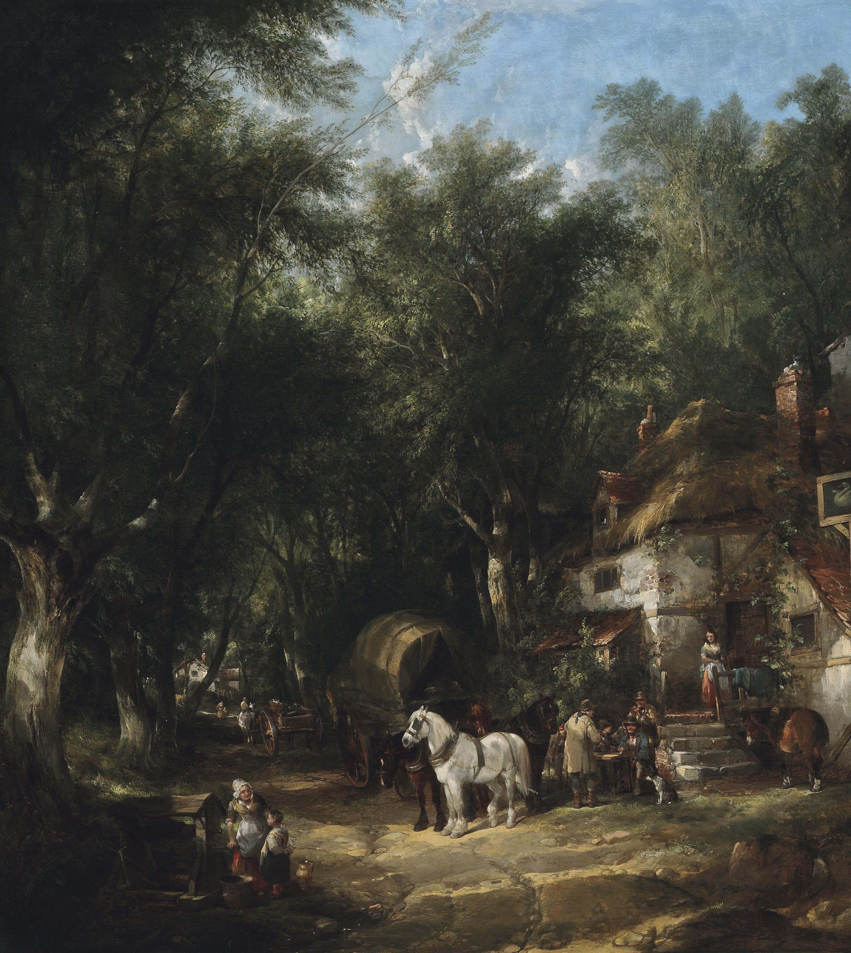 William Shayer - The road wagon