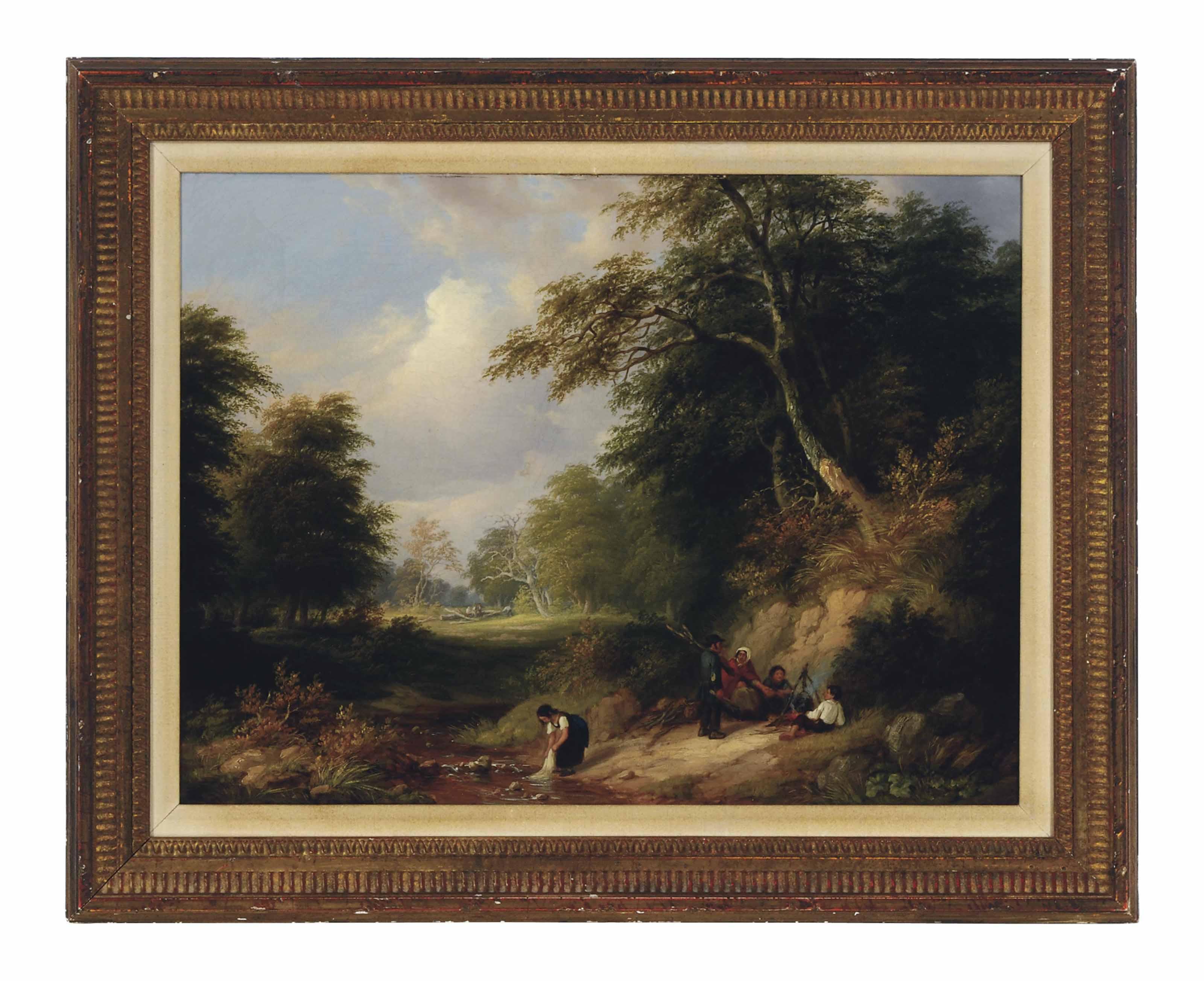 William Shayer - Workers resting by the fire