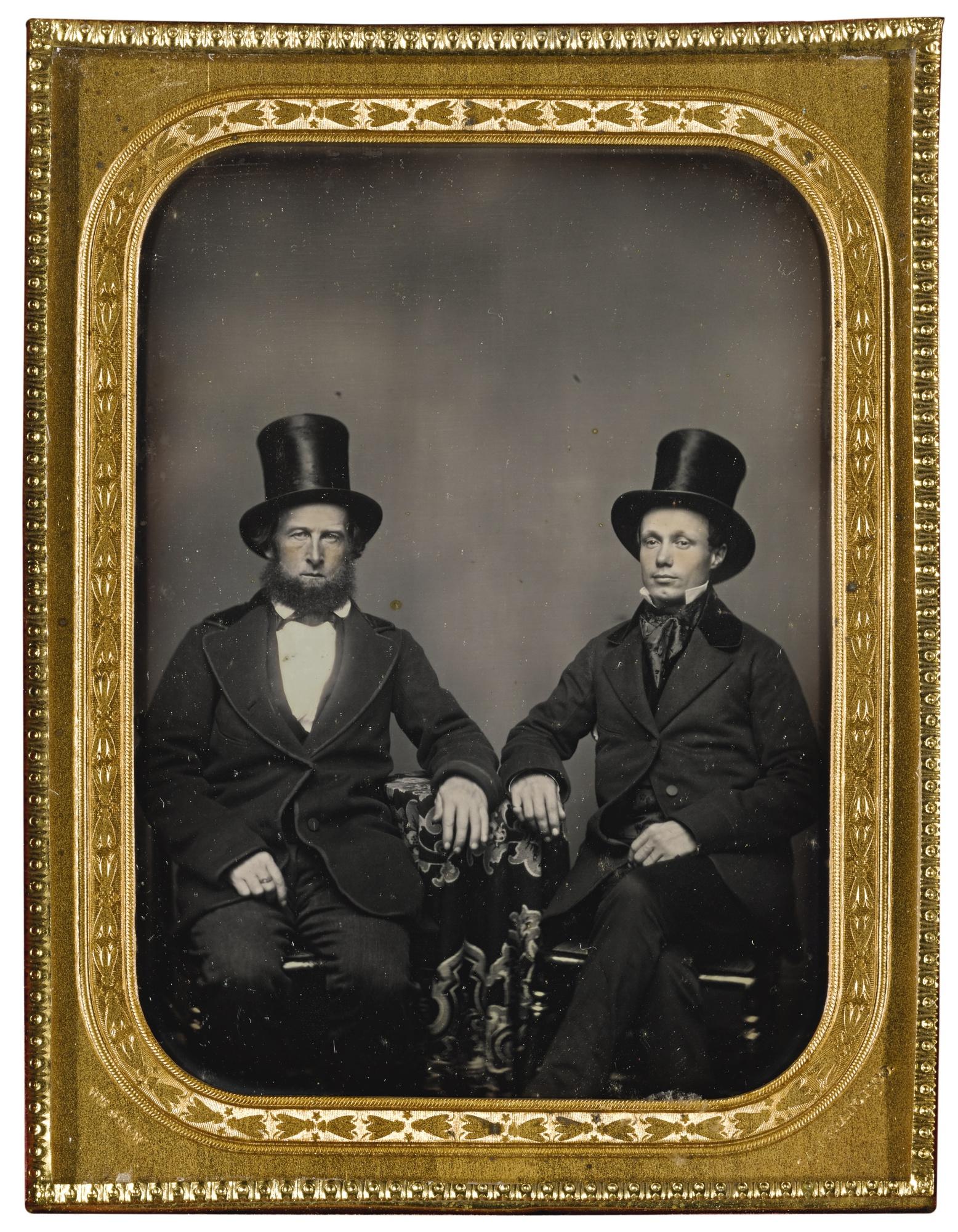 William Shew - A Pair Of Elegantly Dressed California Gentlemen With Top Hats