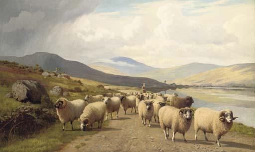 William Sidney Cooper - Sheep by a tarn