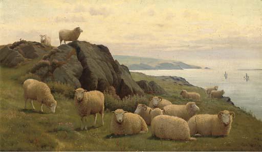 William Sidney Cooper - Sheep On A Sunlit Coast