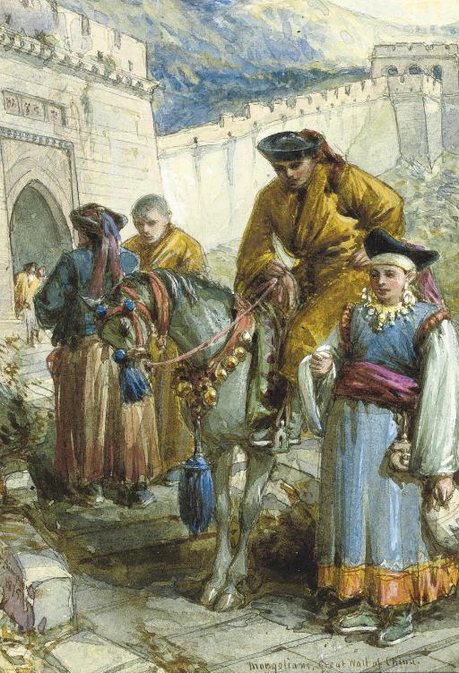 William Simpson - Mongolia. Group near the Great Wall of China.