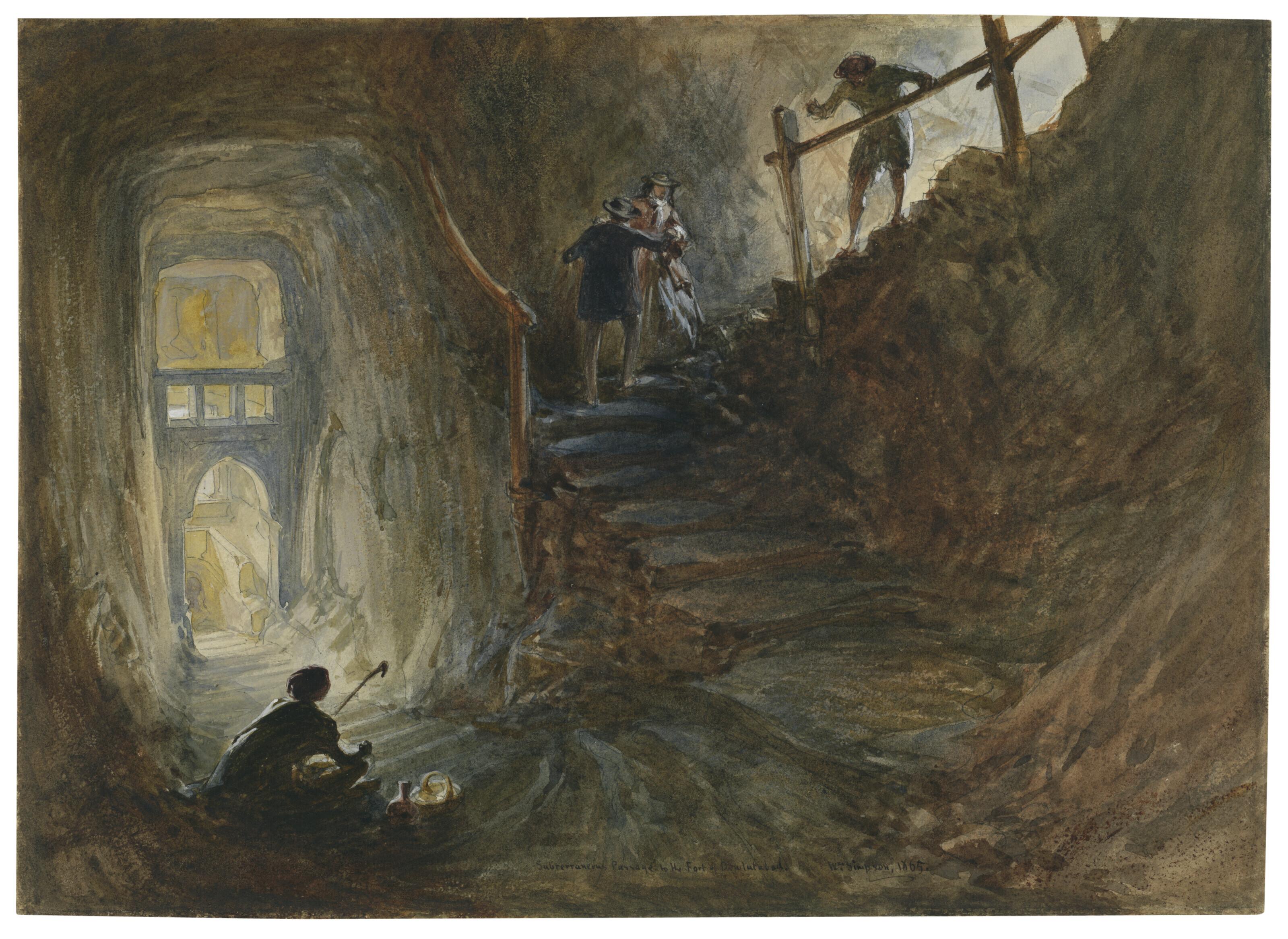 William Simpson - Subterraneous passage to the Fort of Daulatabad, India