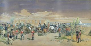 William Simpson - The funeral procession of Lord Raglan, 1855