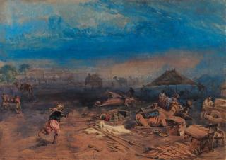 William Simpson - The Governor-General\'s Camp at Mogul Ke Serai, near Amballa