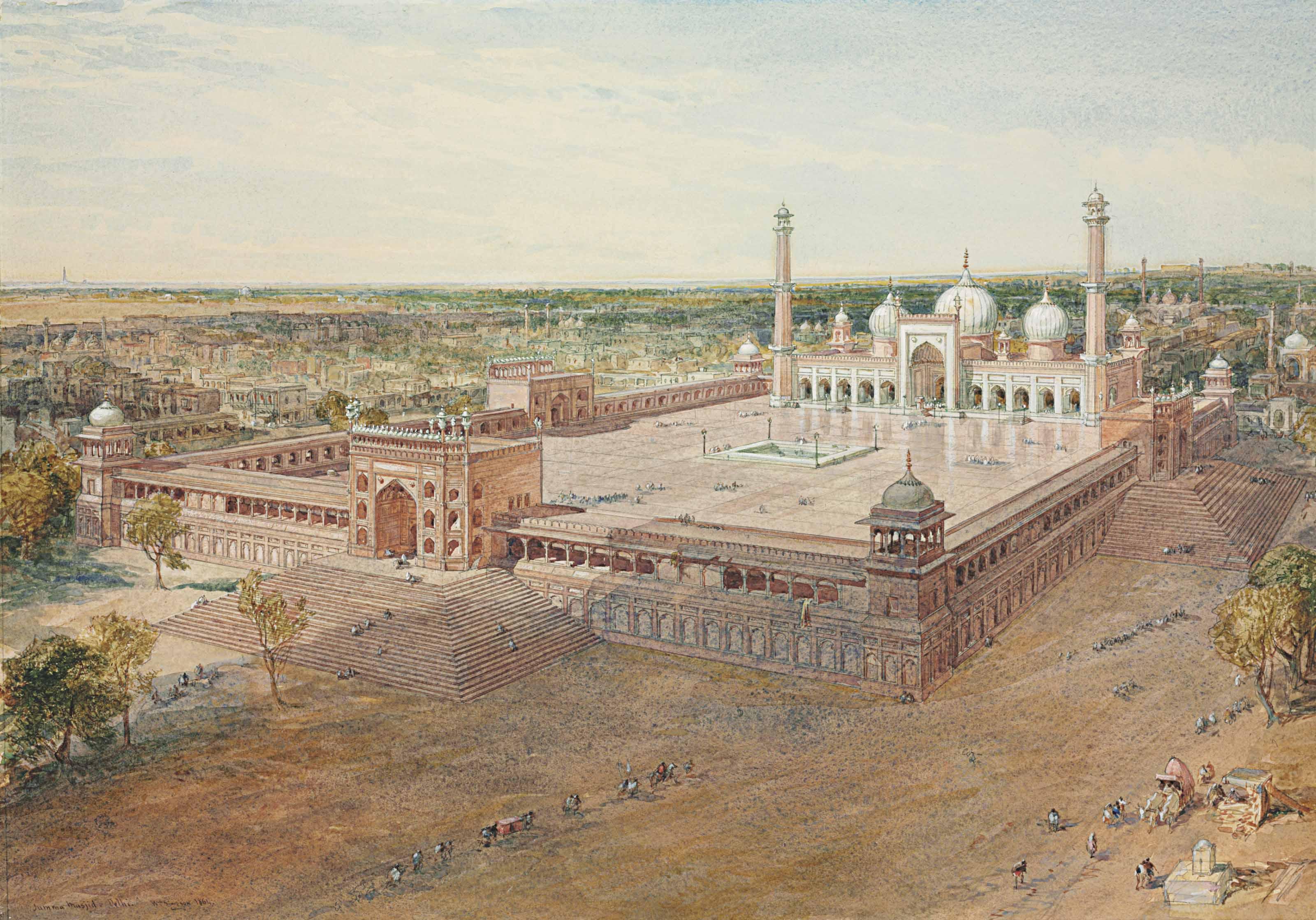William Simpson - The Jama Masjid, Delhi