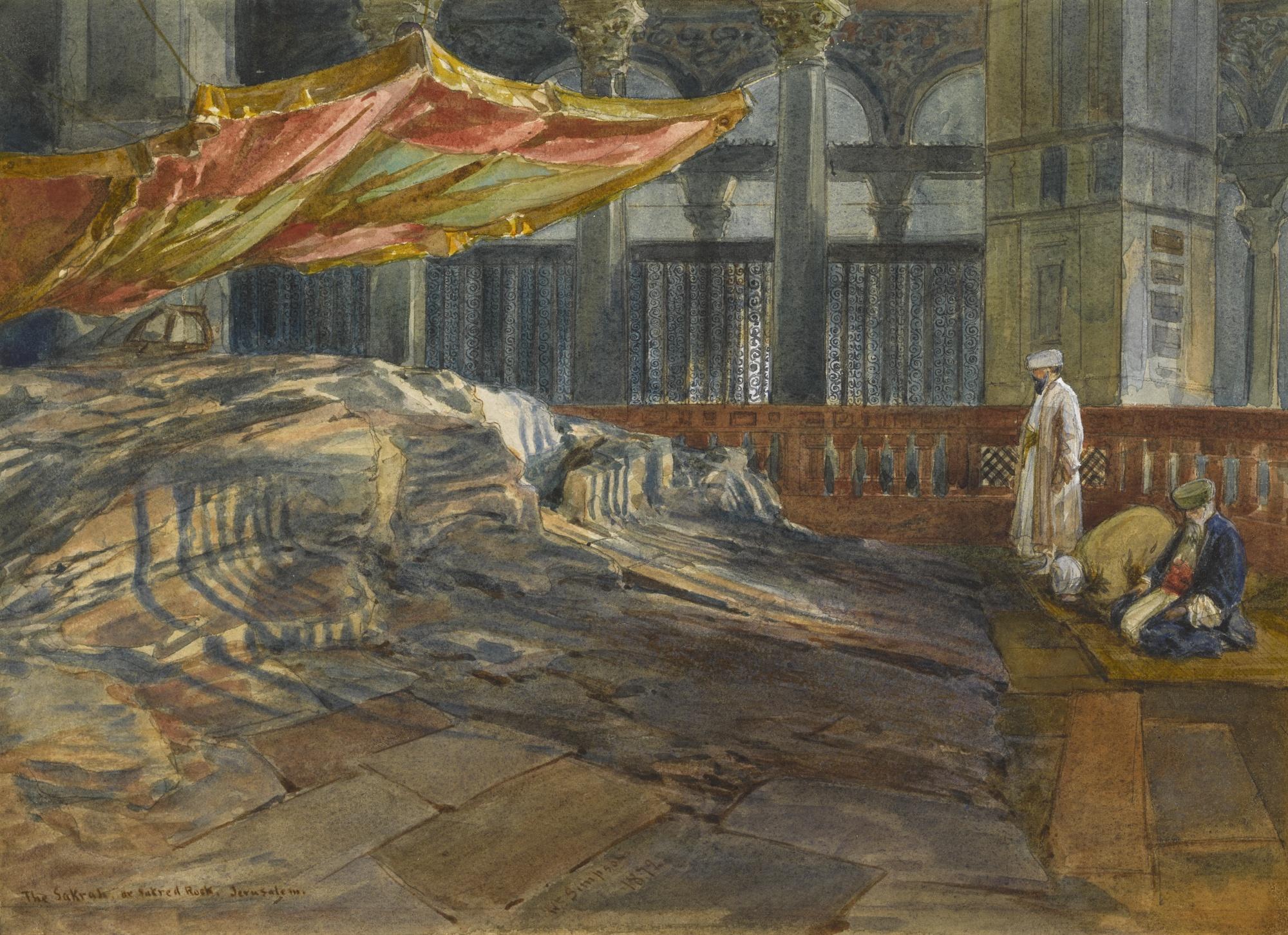 William Simpson - The Sakrah, The Sacred Rock, Jerusalem