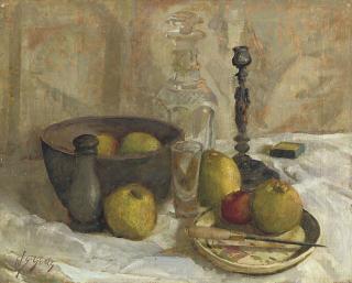 William Somerville Shanks - Still life with fruit and a decanter