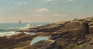 William Stanley Haseltine - Rocks at Narragansett, Rhode Island