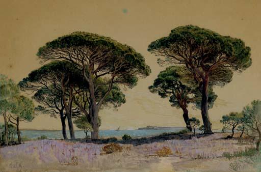 William Stanley Haseltine - Study after the landscape of Cannes
