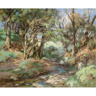 William Stewart MacGeorge, R.S.A. - Fishing For Tiddlers