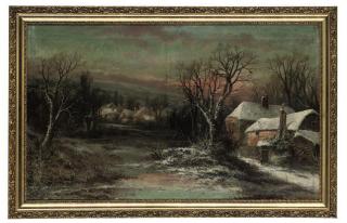 William Stone - Cottages in a snowy landscape