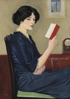 William Strang, R.A. - Girl reading. The Storyteller