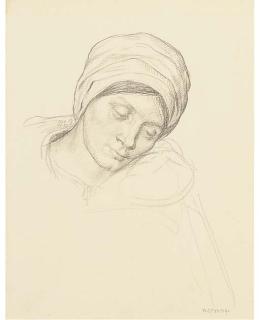 William Strang, R.A. - Head of A Girl Wearing A Turban