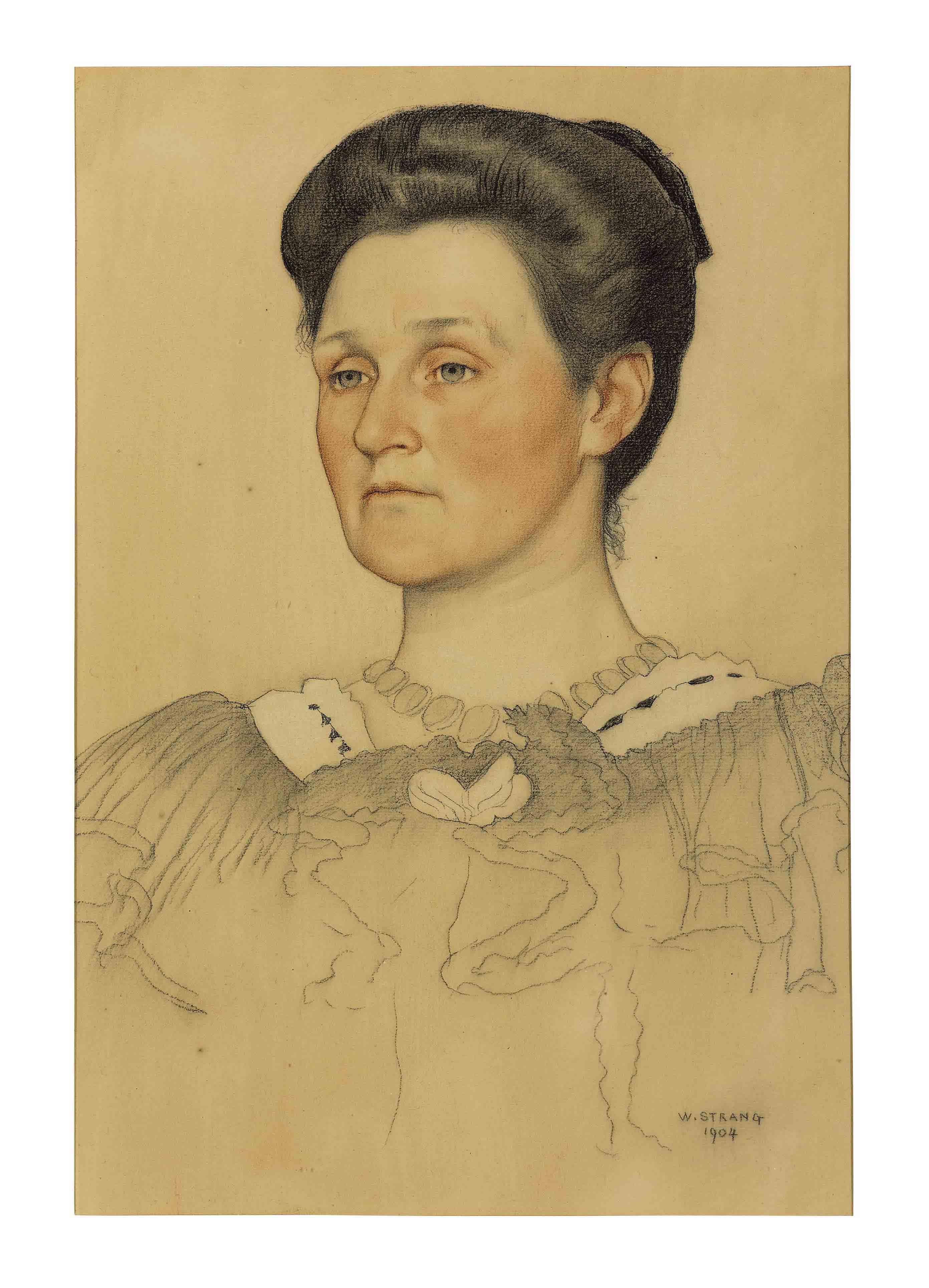 William Strang, R.A. - Portrait of a woman, bust-length