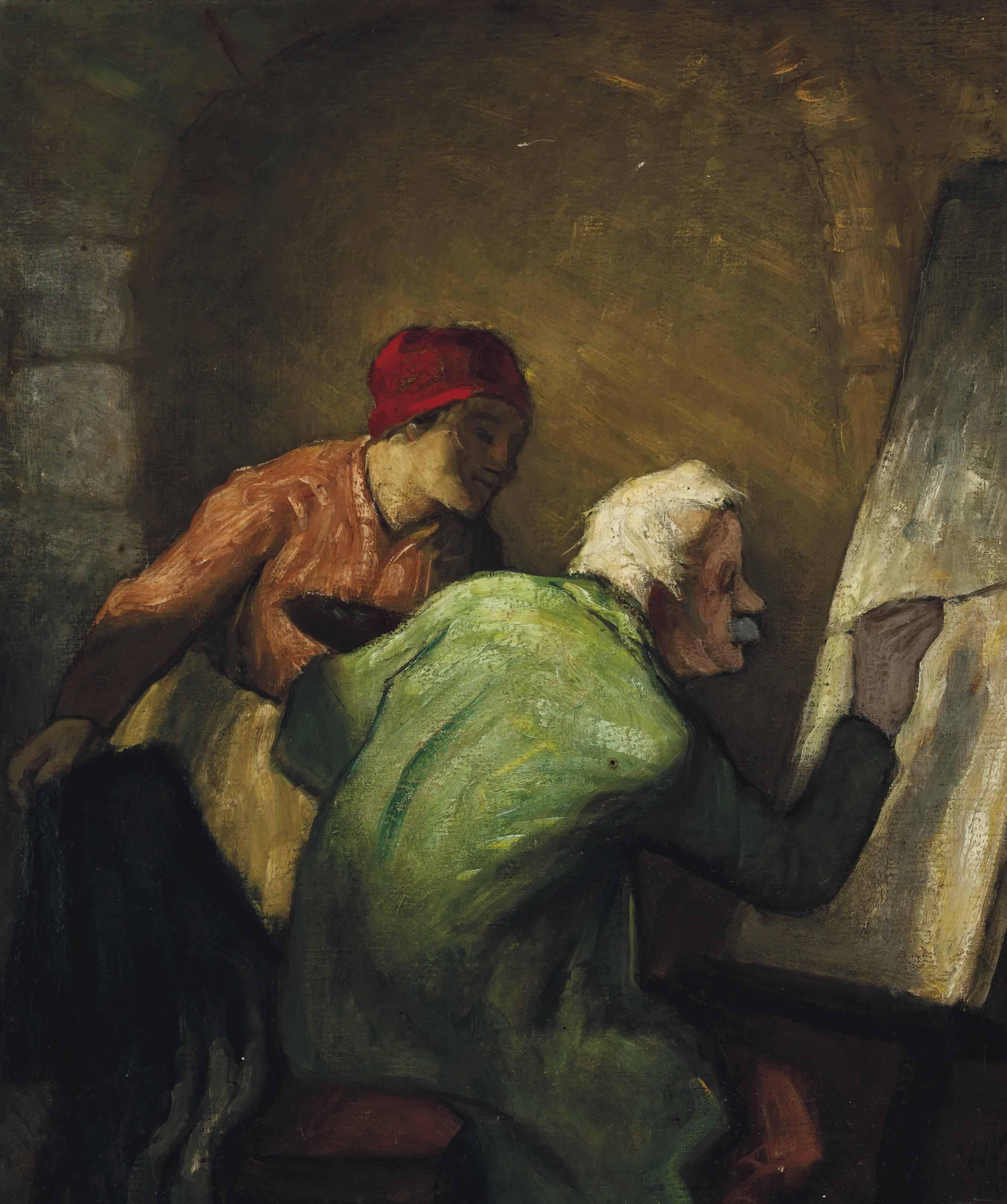 William Strang - The artist at his easel