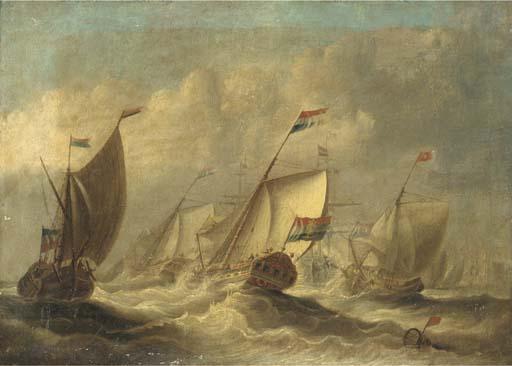 William Stuart - An Amsterdam State Yacht in the company of the Dutch fleet