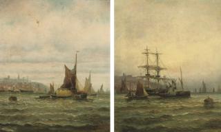 William Thornley - A hay barge and other shipping on the Medway; and Shipping on the Medway (both illustrated)