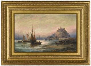 William Thornley - Boats Unloading The Day\'S Catch Before St Michael\'S Mount